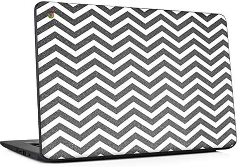 ملصق Skinit للكمبيوتر المحمول متوافق مع Chromebook 14 G5 - تصميم Skinit مرخص رسميًا ومصمم في الأصل بتصميم شيفرون فضي in Kuwait
