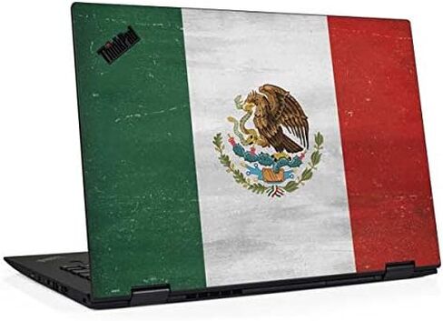 Skinit Decal Laptop Skin Compatible with Thinkpad X1 Yoga (3rd Gen 2018) - Originally Designed Mexico Flag Distressed Design in Saudi Arabia