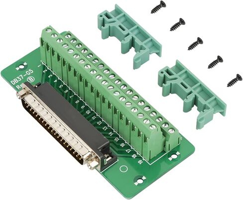 Eujgoov DB37 DIN وحدة واجهة تركيب السكك الحديدية وحدة الكتل الطرفية، مع كتلة طرفية لولبية، حامل PCB FR-4 من الألياف الزجاجية PCB، لوحة موصل أنثى ذكر (قابس ذكر) in Kuwait