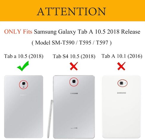 حافظة دوارة 360 درجة لجهاز جالاكسي تاب A 10.5 2018 موديل SM-T590 T595 T597، غطاء حامل واقٍ للكمبيوتر اللوحي من جلد البولي يوريثان لجهاز سامسونج جالاكسي تاب A 10.5 بوصة 2018 إصدار تابلت SM-T590، أزرق داكن in Saudi Arabia