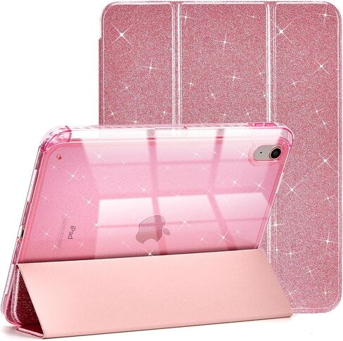 حافظة لجهاز iPad A16 الجيل الحادي عشر 11 بوصة 2025، iPad الجيل العاشر 10.9 بوصة 2022 مع حامل أقلام، غطاء خلفي شفاف من البولي كربونات بتصميم لامع لطيف، أزرق in Kuwait