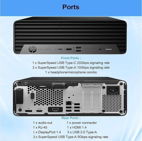 HP Pro Desk SFF 400 G9 Business Desktop Computer, 13th Gen Intel 16-Core i7-13700 Processor, 32GB DDR5 RAM, 2TB PCIe SSD, Small Form Factor, Type-C, DisplayPorts, Wi-Fi, HDMI, Windows 11 Pro in Saudi Arabia