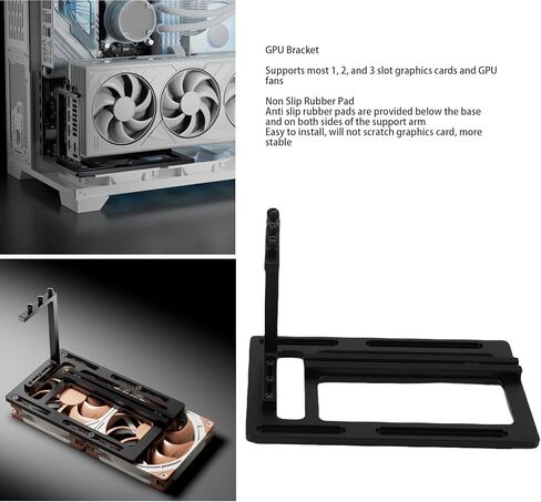 Yoidesu GPU Bracket, Universal GPU Holder Stand with Non Slip Pad Suitable for RTX3090 3080 3070 3060TI Graphics Card, Aluminum Alloy Graphics Card Support in Saudi Arabia