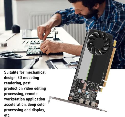 T400 Graphics Card, 4GB GDDR6 64Bit 7680x4320 Resolution Video Card for 3D Modeling Rendering, with Cooling Turbofan in Saudi Arabia
