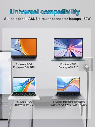 شاحن 180 واط متوافق مع Asus ROG Zephyrus G14 G15 GA401 GA502 TUF Gaming A15 F15 F17 A17 FX566 FX705 FA706 FX766 FA506 FX706 FX506 FX505DT ROG Strix G G15 G531 G731 محول الكمبيوتر المحمول in Saudi Arabia