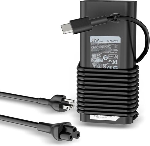 65w سلك الطاقة محول التيار المتردد USB نوع C بديل لـ Dell Latitude 5520 5420 5290 7340 5340 5440 7400 7440 7450 2in1 Series Xps 13 9320 9370 Inspiron 14 16 7430 20V 3.25A HA65NM190 شاحن الكمبيوتر المحمول in Kuwait