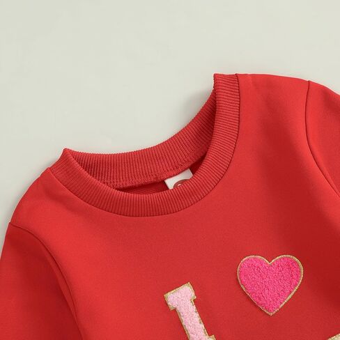عيد الحب طفلة الزي التطريز Crewneck طفل عيد الحب البلوز المتضخم الملابس السترة in Kuwait