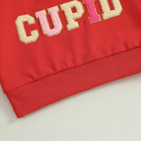 عيد الحب طفلة الزي التطريز Crewneck طفل عيد الحب البلوز المتضخم الملابس السترة in Kuwait