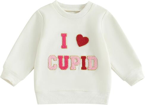 عيد الحب طفلة الزي التطريز Crewneck طفل عيد الحب البلوز المتضخم الملابس السترة in Kuwait