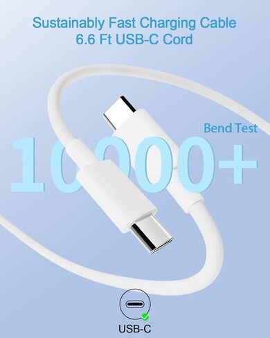 شاحن USB C سريع 118 واط متوافق مع MacBook Pro/Air 17/16/15/14/13 بوصة، M1 M2 M3 M4، iPad Pro، متوافق مع جميع محولات طاقة الأجهزة من النوع C مع كابل USB C إلى C بطول 6.6 قدم in Kuwait