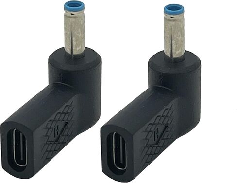 USB C to DC 4.5 x 3.0mm Adapter, 100W PD USB C Female to 20V DC Male, PD Type C to 4.5 x 3.0 mm Adapter Made for Dell Laptop Series Right Angle L-Shaped Connector, 2-Pack (DC 4.5x3.0mm for Dell) in Saudi Arabia