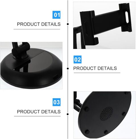 Metal Phone Stand and Adjustable Desktop Bracket for Tablets and Phones, Universal Foldable Holder Compatible with Smartphones and Tablets, Black Desk Mount for Home and Office Use in Saudi Arabia