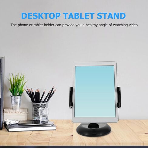 Metal Phone Stand and Adjustable Desktop Bracket for Tablets and Phones, Universal Foldable Holder Compatible with Smartphones and Tablets, Black Desk Mount for Home and Office Use in Saudi Arabia
