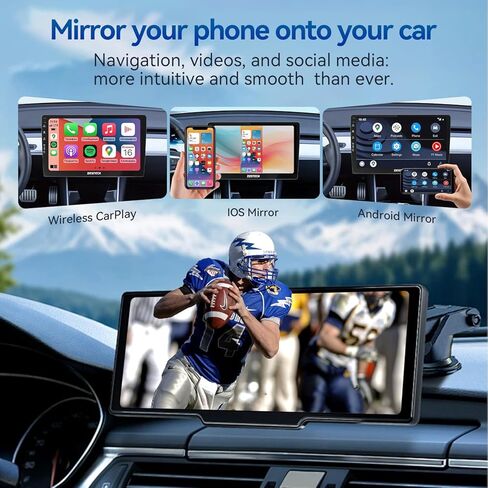 محول CarPlay اللاسلكي مع انعكاس الشاشة لـ Net-Flix YouTube TikTok، الاتصال التلقائي، تشغيل الوسائط المحلية، توصيل وتشغيل USB-A USB C، in Kuwait