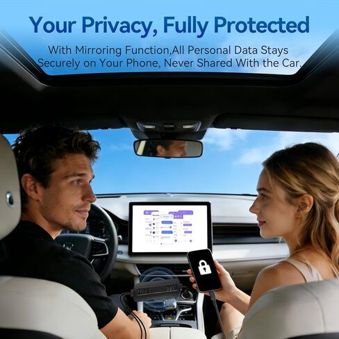 محول CarPlay اللاسلكي مع انعكاس الشاشة لـ Net-Flix YouTube TikTok، الاتصال التلقائي، تشغيل الوسائط المحلية، توصيل وتشغيل USB-A USB C، in Kuwait