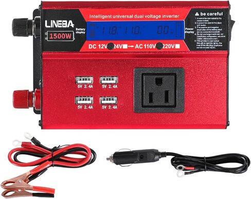 عاكس طاقة 5000 واط مع شاشة LED، 3 منافذ تيار متردد، 4 منافذ USB، محول تيار متردد 12 فولت إلى 110 فولت تيار متردد للسيارة، السيارة الترفيهية، الشاحنة، النظام الشمسي خارج الشبكة، التخييم in Kuwait