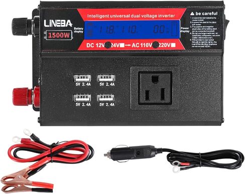 عاكس طاقة 5000 واط مع شاشة LED، 3 منافذ تيار متردد، 4 منافذ USB، محول تيار متردد 12 فولت إلى 110 فولت تيار متردد للسيارة، السيارة الترفيهية، الشاحنة، النظام الشمسي خارج الشبكة، التخييم in Saudi Arabia