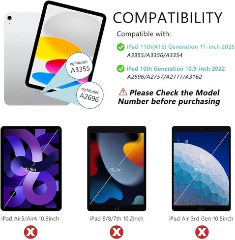 TopPerfekt Case for iPad 11th (A16) 11inch 2025 / 10th Generation 10.9-inch 2022, Cool Tortoiseshell Print Trendy Design Stand Folio Case with Pencil Holder, Anti-Slip/Anti-Shock- Tortoiseshell in Saudi Arabia