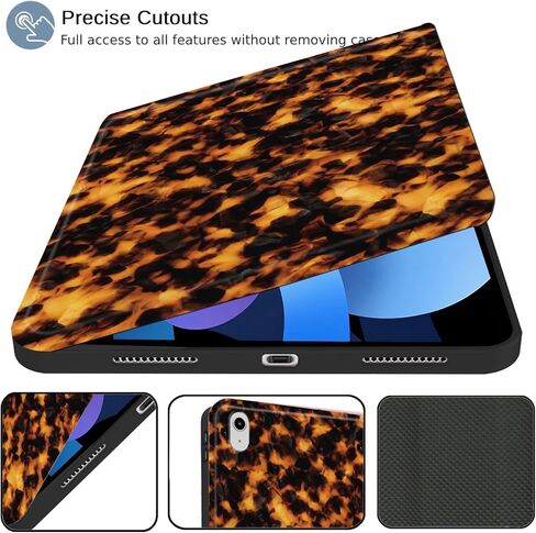 TopPerfekt Case for iPad 11th (A16) 11inch 2025 / 10th Generation 10.9-inch 2022, Cool Tortoiseshell Print Trendy Design Stand Folio Case with Pencil Holder, Anti-Slip/Anti-Shock- Tortoiseshell in Saudi Arabia