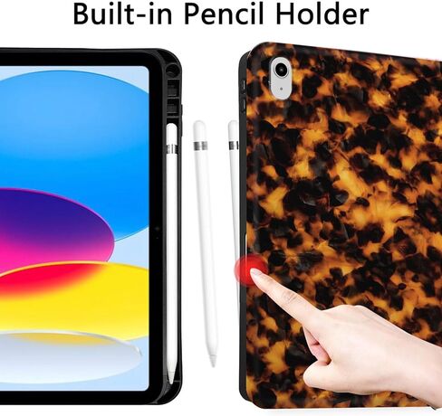 TopPerfekt Case for iPad 11th (A16) 11inch 2025 / 10th Generation 10.9-inch 2022, Cool Tortoiseshell Print Trendy Design Stand Folio Case with Pencil Holder, Anti-Slip/Anti-Shock- Tortoiseshell in Saudi Arabia