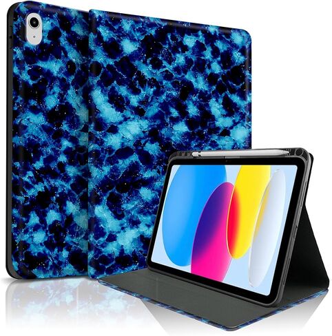 TopPerfekt Case for iPad 11th (A16) 11inch 2025 / 10th Generation 10.9-inch 2022, Cool Tortoiseshell Print Trendy Design Stand Folio Case with Pencil Holder, Anti-Slip/Anti-Shock- Tortoiseshell in Saudi Arabia