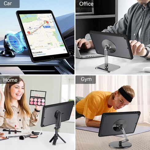 Telaso لجهاز iPad الجيل السادس/الخامس 9.7 بوصة 2018/2017 حافظة مغناطيسية، ظهر شفاف غير لامع ناعم من مادة TPU ممتص للصدمات من الدرجة العسكرية غطاء حماية مضاد للصدمات لجهاز Apple iPad 9.7 بوصة الجيل السادس/الخامس، أسود in Kuwait