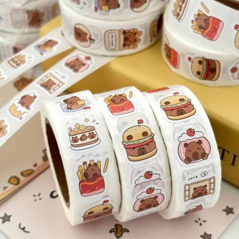 500 Sheets/Roll Cartoon Sealing Stickers – Perfect for Laptops, Scrapbooks, Cell Phones, Skateboards, Guitars, and More! 10 Distinctive Designs in Saudi Arabia