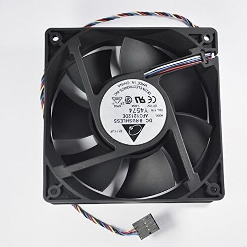 مروحة دلتا AFC1212DE 12 فولت 1.6 أمبير 120 مم × 38 مم لـ DELL P/N Y4574 5-Pin 4-Wire، مروحة تبريد بمحمل كروي مزدوج، بدون فرشاة تيار مستمر in Kuwait