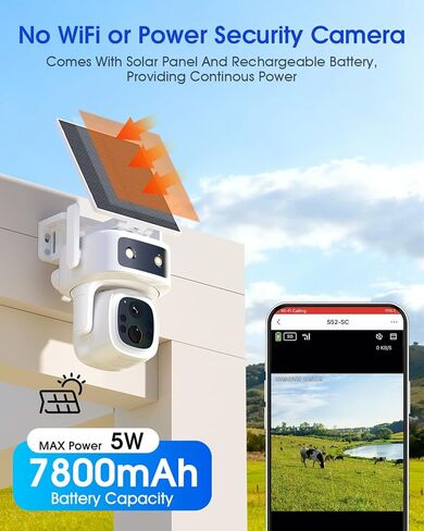 4G LTE Cellular Security Camera,Solar Powered No WiFi Needed Outdoor Camera 365 Days Free Unlimited 4G Data, 1 Year Free Unlimited Data, Remote Monitoring, Built-in SIM Card, 64GB Storage in Saudi Arabia