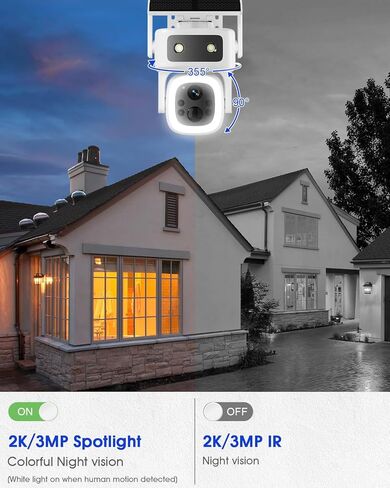4G LTE Cellular Security Camera,Solar Powered No WiFi Needed Outdoor Camera 365 Days Free Unlimited 4G Data, 1 Year Free Unlimited Data, Remote Monitoring, Built-in SIM Card, 64GB Storage in Saudi Arabia