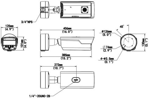 كاميرا شبكة Uniview Tech IPC264SA-AHDX4K-I1 بدقة 4 ميجابكسل LightHunter Intelligent Bullet Network، تكبير آلي 4X 8–32 مم، WDR، IR وإضاءة دافئة، IP67 IK10 in Kuwait