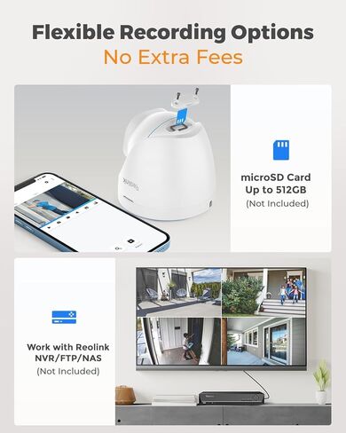 REOLINK RLC-820A 4K PoE Security Camera, Person/Vehicle/Pet Detection, Time-Lapse, 100ft IR Night Vision, Work with Smart Home, Support 512GB SD Card, Includes One 100ft RJ45 Cat5 Ethernet Cable in Saudi Arabia