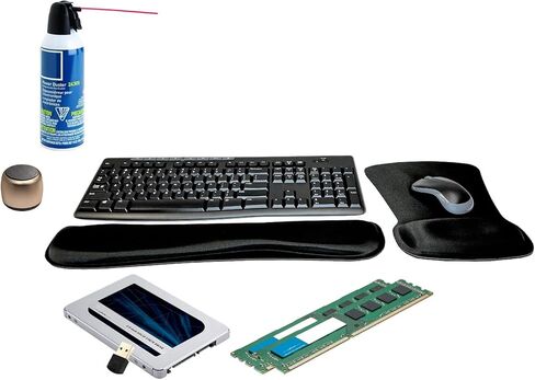 Micron 500GB SSD Storage Upgrade for OptiPlex 7010 Desktop, SFF, MT, USFF Modernize & Speed Up PC Setup Bundle with Faster 8GB Memory, Micro Speaker, MK270 Wireless Keyboard & Mouse & Gel Mouse Pads in Saudi Arabia