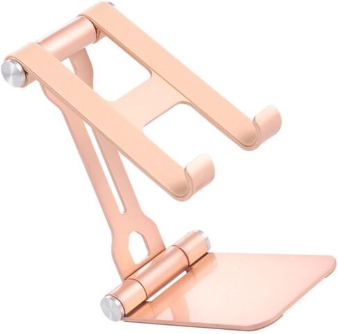 Foldable Phone and Tablet Holder Aluminum Alloy Desktop Stand Multifunction Mount for Live Streaming and Office Use Random Color in Saudi Arabia