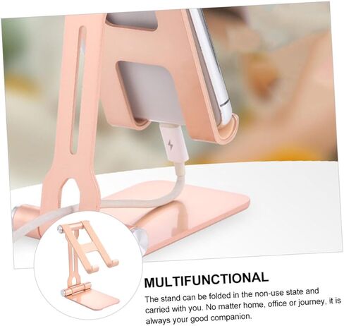 Foldable Phone and Tablet Holder Aluminum Alloy Desktop Stand Multifunction Mount for Live Streaming and Office Use Random Color in Saudi Arabia