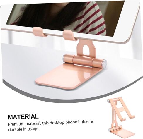 Foldable Phone and Tablet Holder Aluminum Alloy Desktop Stand Multifunction Mount for Live Streaming and Office Use Random Color in Saudi Arabia