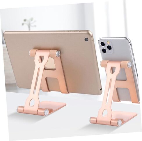Foldable Phone and Tablet Holder Aluminum Alloy Desktop Stand Multifunction Mount for Live Streaming and Office Use Random Color in Saudi Arabia