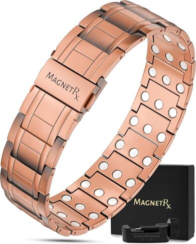 MagnetRX® Pure Copper Bracelet for Men – Effective Ultra Strength Magnetic Copper Bracelets – Adjustable Bracelet Length with Included Sizing Tool (Classic Style) in Kuwait
