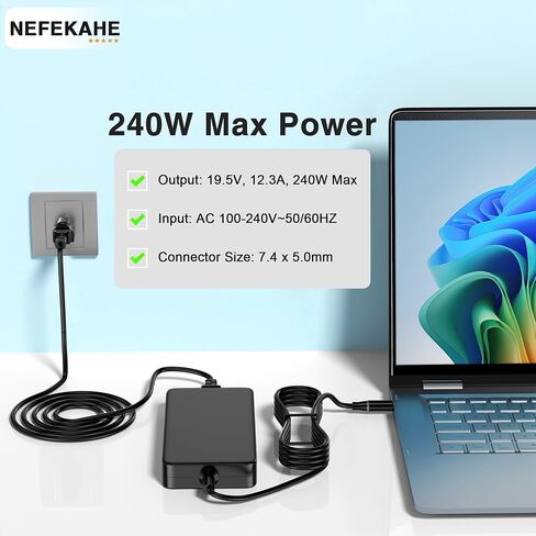 شاحن كمبيوتر محمول 240 واط متوافق مع Dell G15 G16 G7 G5 G3 Alienwar-e 13 15 17 x15 x16 x17 m15 m17 Precision7510 7520 7710 7720 7730 3541 3550 355 شاحن الكمبيوتر المحمول للألعاب مزود طاقة in Kuwait