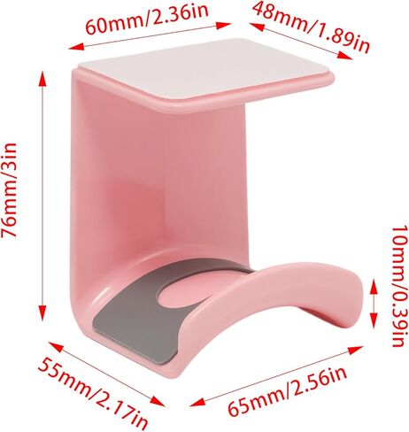 1Pcs Pink ABS Plastic Headphone Stand Hanger, Hanging Headset Holder Hook Under Desk, Adhesive Earphones Hangers for Desk Headphone Hanger, Most Headphones and Controller in Saudi Arabia