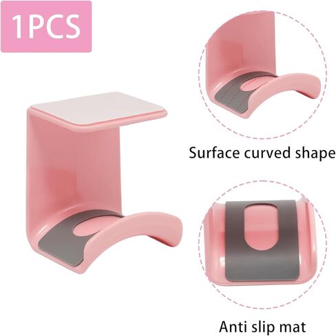 1Pcs Pink ABS Plastic Headphone Stand Hanger, Hanging Headset Holder Hook Under Desk, Adhesive Earphones Hangers for Desk Headphone Hanger, Most Headphones and Controller in Saudi Arabia