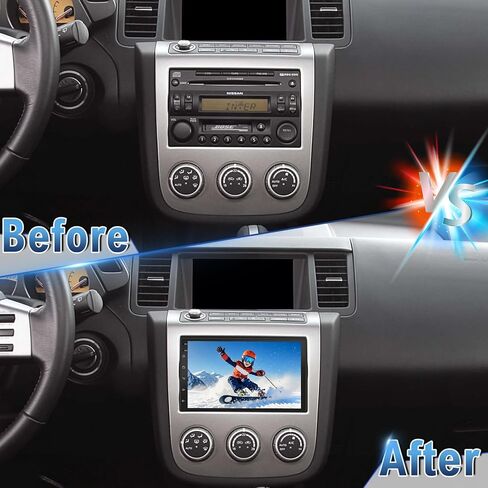 Android 14 Double Din Car Stereo Radio for Nissan Murano 2003-2008,7" Touchscreen Car Radio w/Wireless Carplay Android Auto GPS WiFi Bluetooth RDS DSP SWC Mic Backup Camera in Saudi Arabia