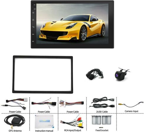 Android 14 Double Din Car Stereo Radio for Nissan Murano 2003-2008,7" Touchscreen Car Radio w/Wireless Carplay Android Auto GPS WiFi Bluetooth RDS DSP SWC Mic Backup Camera in Saudi Arabia