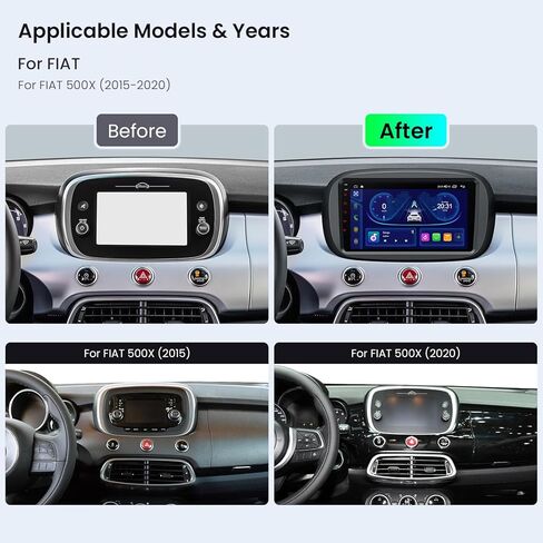 ستيريو سيارة XTRONS Android 14 لسيارة Fiat 500X (2015-2020)، شاشة لمس IPS مقاس 9 بوصة وراديو السيارة ونظام تحديد المواقع العالمي (GPS) وبلوتوث مدمج ووحدة رأس DSP لاسلكية CarPlay Android Auto (4+64 جيجابايت) in Kuwait