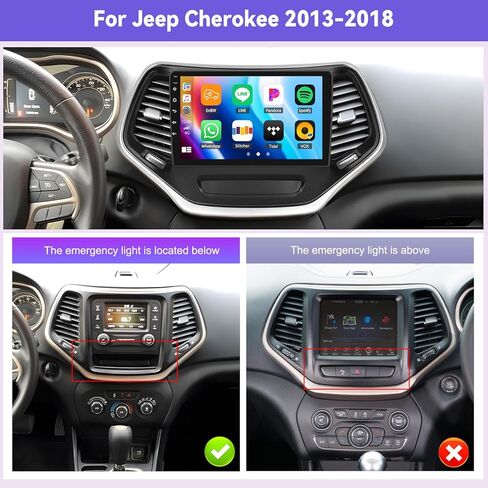 [4G+64G] Android 15 Car Radio for Jeep Cherokee 2013-2018 with Wireless CarPlay Android Auto,10.1" Touchscreen Car Stereo with Mirror Link WiFi/GPS,Bluetooth,FM/RDS,SWC EQ DSP+Backup Camera in Saudi Arabia