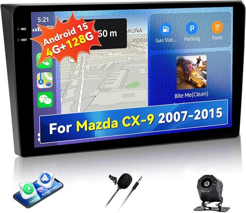 [4G+128G] Android 15 Car Radio for Mazda CX-9 2007-2015 with Wireless CarPlay Android Auto,10.1" Touchscreen Mazda CX-9 Car Stereo with Mirror Link WiFi GPS,Bluetooth,FM/RDS SWC EQ+Backup Camera in Saudi Arabia
