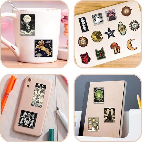 50PCS Mystic Celestial Stickers – Vintage Witchy Sun Moon Stars Occult Art Decal for Laptop, Journal, Scrapbook, Water Bottle. in Saudi Arabia