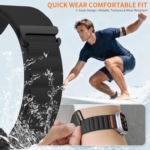 Alpine Loop Sport Arm Bicep Band حزام الكاحل لساعة Apple Band 45 مم 44 مم 46 مم 49 مم 42 مم 40 مم 41 مم 38 مم، خطاف C من النايلون الرياضي للذراع/حزام الكاحل لسلسلة iWatch Ultra 11 10 9 8 7 6 5 4 3 2 1 SE in Kuwait