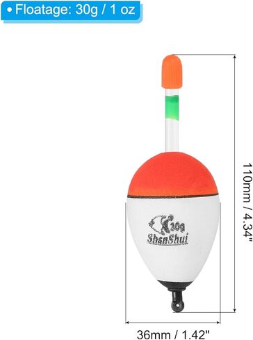 1oz Fishing Bobbers, 5 Pack EVA Fishing Float for Saltwater Freshwater Fishing, White in Saudi Arabia