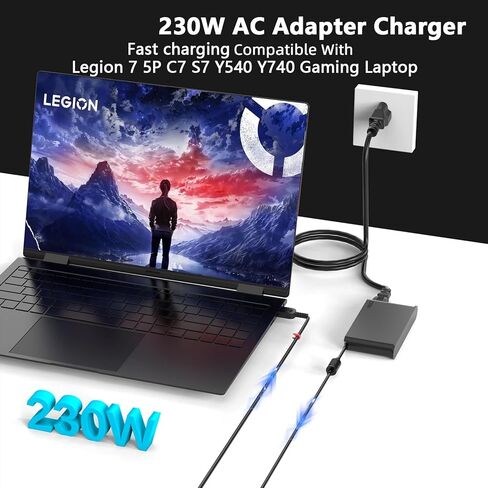 شاحن الكمبيوتر المحمول 2026 Slim 230W 245W متوافق مع Lenovo Legion 5 7 Pro 5i 7i 5P C7 S7 Legion 16IAX10H 16IRX10 16IRX9 15IRX10 15IAX10 15AKP10 16IAX10 LOQ 15IRX10 17IRX10 15IRX9 Gaming كمبيوتر محمول in Kuwait